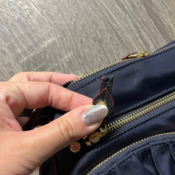 MZ Wallace Paige Nylon Crossbody in Navy & Tan - Picture 10 of 12